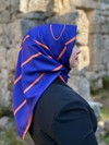Square Lacivert Kare Desen Twill Eşarp