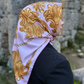 Baroque Pembe Barok Desen Twill Eşarp