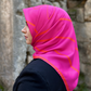 Square Pembe Kare Desen Twill Eşarp
