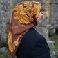 Baroque Kahverengi Barok Desen Twill Eşarp