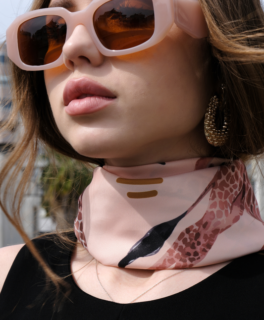 Giraffe Zürafa Desen Twill Eşarp