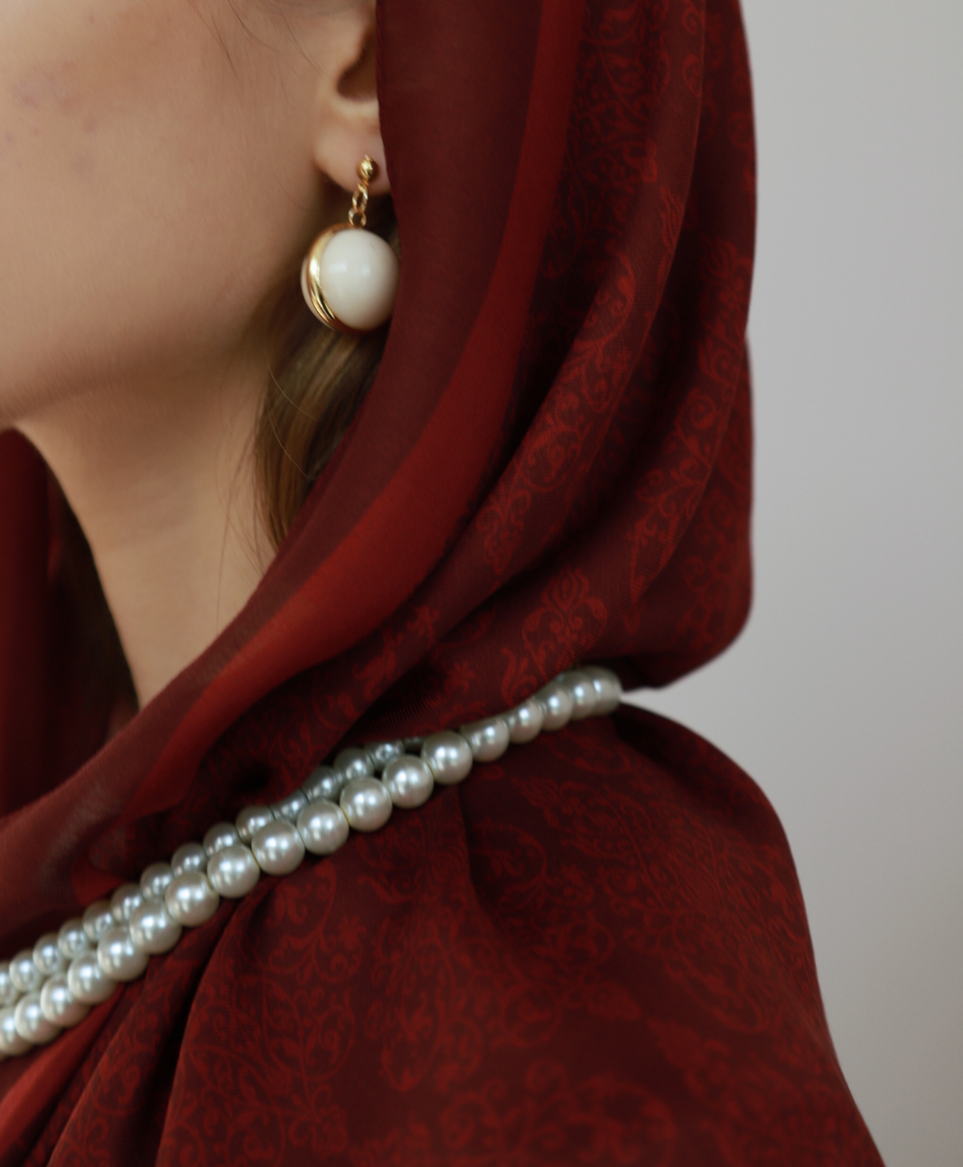 Hürrem Bordo Floş Viskon Şal