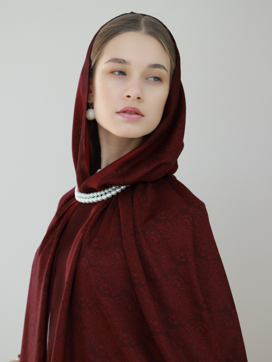 Hürrem Bordo Floş Viskon Şal
