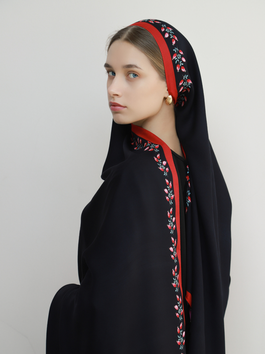 Kızılcık Şerbeti Floş Viskon Şal