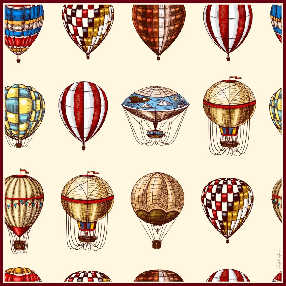 Balloons Uçan Balon Twill Eşarp